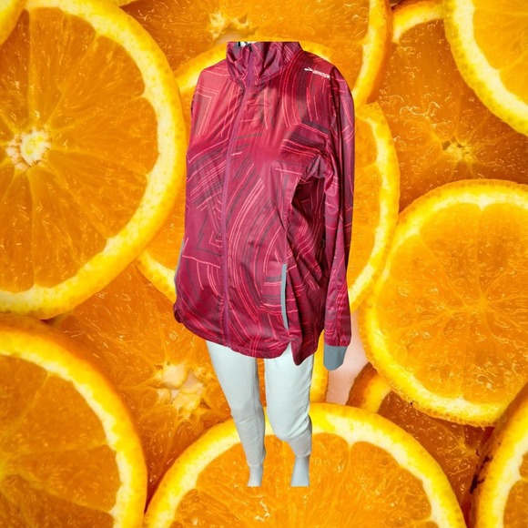 Brooks Womens Run Happy DriLayer Full Zip Running Jacket Burgundy Pink Size M - Picture 8 of 8